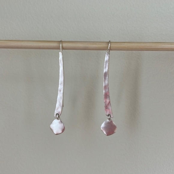 KC Jewelry - Hammered Silver Dangle Earrings